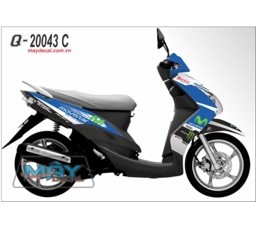 Q 20043 C Mio  trang xanh gp den blue white black monster logo movistar dau vet mong tay quy cao