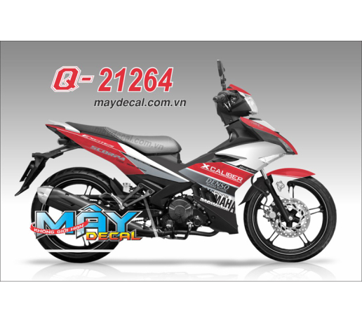 Q 21264 EX 150 trang do red white x caliber scorpa denso yamaha