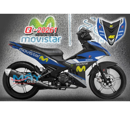 Q 20261 EX 150 movistar logo trang xanh gp den black blue white