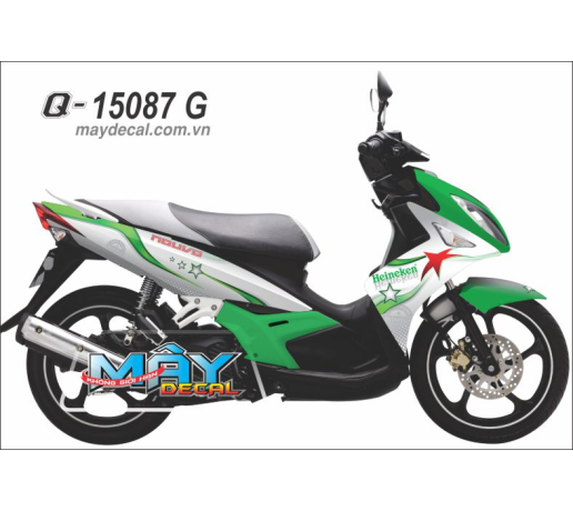Q 15087 G NOUVO lx trang xanh heineken sao star bia beer green white logo
