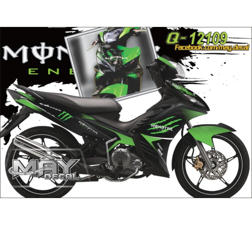 Q 12109 EX MONsTER ABMC xanh kawa z den green black monster quy dau vet mong tay cao logo