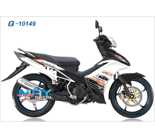 Q 10149 exciter ktm text chu logo trang white cam orange xam gray