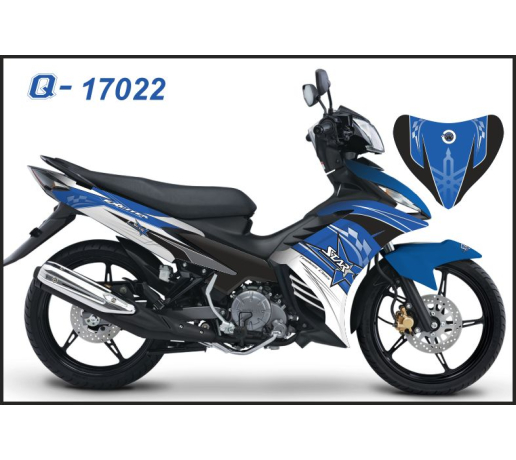 Q 17022 exciter xanh GP trang blue white star ngoi sao