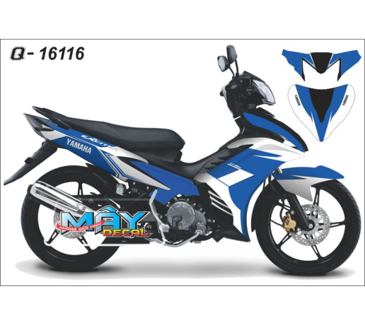 Q 16116 Exciter xanh gp blue trang white so 1 number one duong net mang lon line