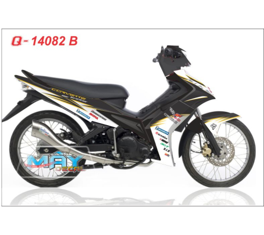 Q 14082 B - EX 2010 trang den corvette black white chu dua logo vang yellow