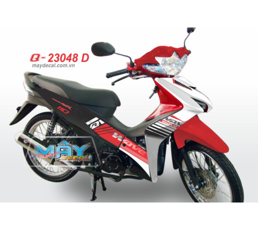 Q 23048 D - WAVE RSX 2010 Soc Do den tem roi red black trang white line duong net nhung