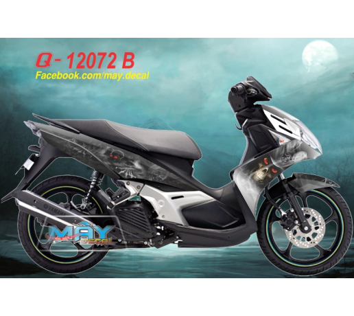 Q 12072 nouvo sx ghost ma quy devil dau lau skull den black khoi trang white