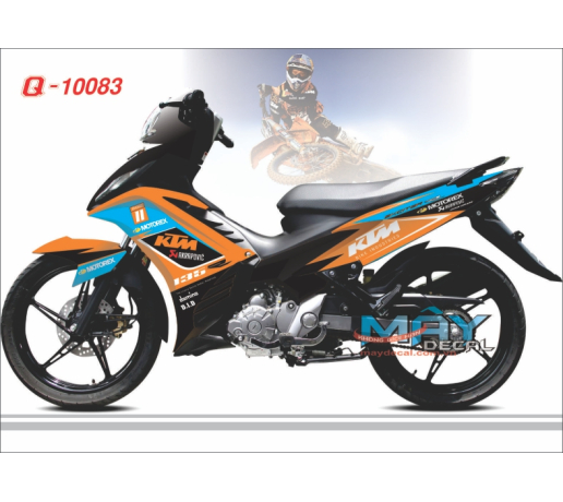 Q 10083 ex ktm cam den xanh duong blue black orange duong net line tem dau dua chu