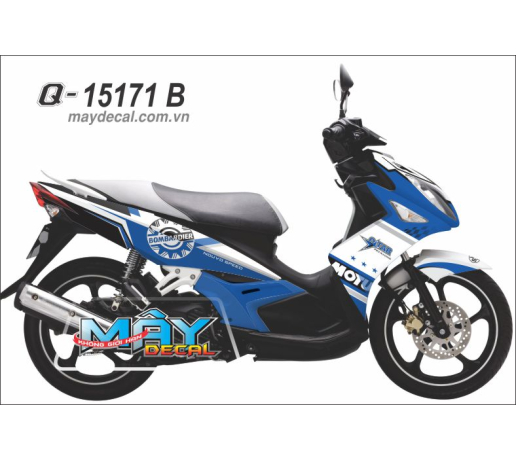 Q 15171 B NOUVO lx  motul logo tron hoa van xanh gp blue trang white