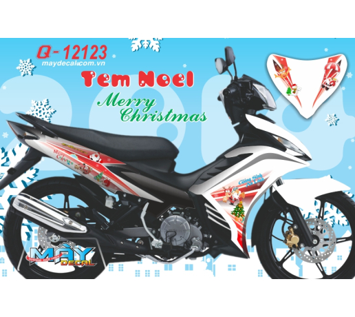 Q 12123 Exciter 2011 noel christmas giang sinh ong gia noel tem roi goi qua tuan loc do trang white 