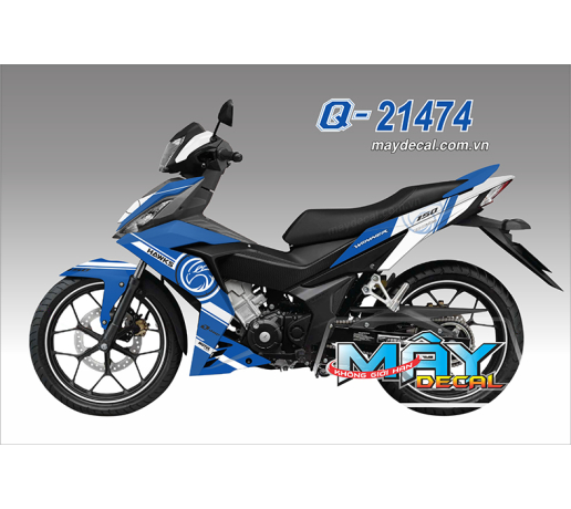 Q 21474 WINNER HAWK ( DECAL 46 ) trang white xanh gp blue den black chim 