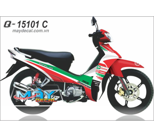 Q 15101 C SIRIUS Castrol do trang xanh la green white red yamaha caro