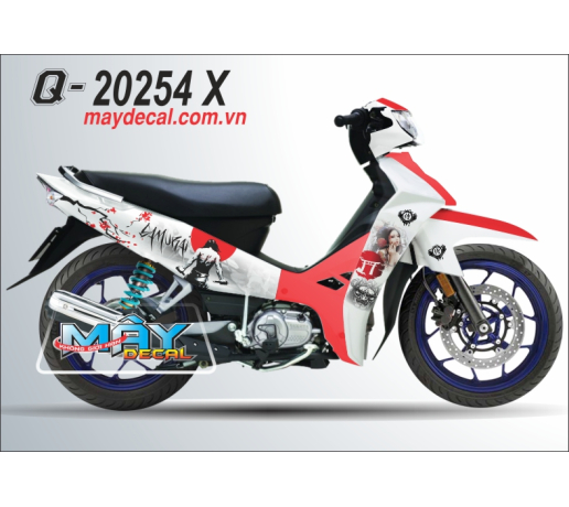 Q 20254 X SI THUONG SAMURAI co gai girl geisha trang do den black white red hoa dao