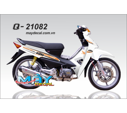 Q 21082 WAVE A KTM trang white tem roi logo