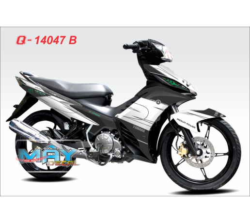 Q 14047 B Exciter trang den monster black white duong net line dau vet mong tay cao