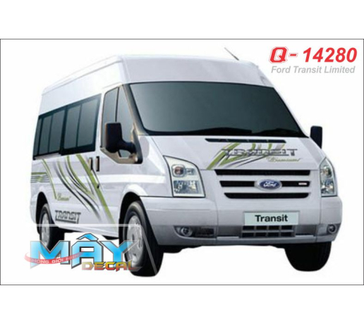 Q 14280 - FORD TRANSIT duong net line xanh la green den black kawa