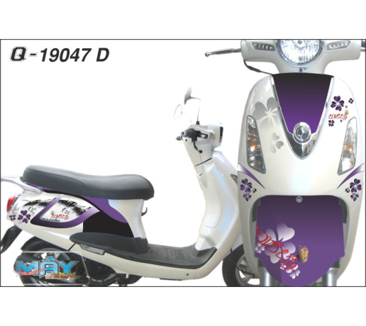 Q 19047 D ELIZABETH Lovely co 4 la lucky tim puple trang white