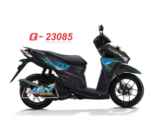 Q 23085 - Click 150 FLY den black  xanh gp blue chi 3 soc don gian roi