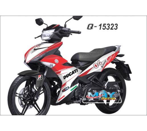 Q 15323 EX 150 AKAPVIC co y italia ducati trang do red white logo
