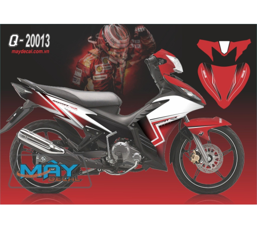 Q 20013 Exciter trang do white red duong net line the thao sport