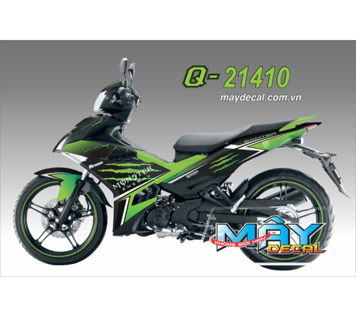 Q 21410 EX 150 MONSTER den black trang white  xanh la green 3 soc 