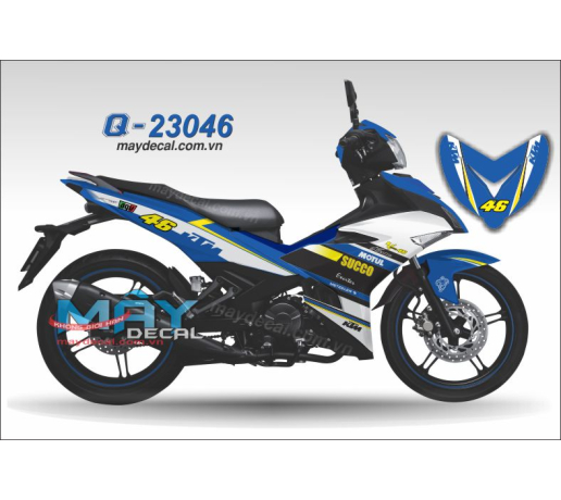 Q 23046 EX 150 KTM Succo agv trang xanh GP white blue logo 