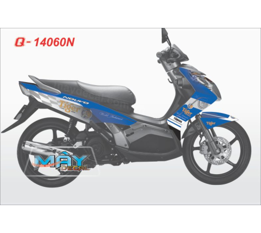 Q 14060N - NO 3 xanh GP trang tiger bia beer white blue cop ho logo