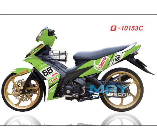 Q 10153 C EX 2010  castrol dau nhot duong net line trang white xanh kawa z motul logo semakin di dep