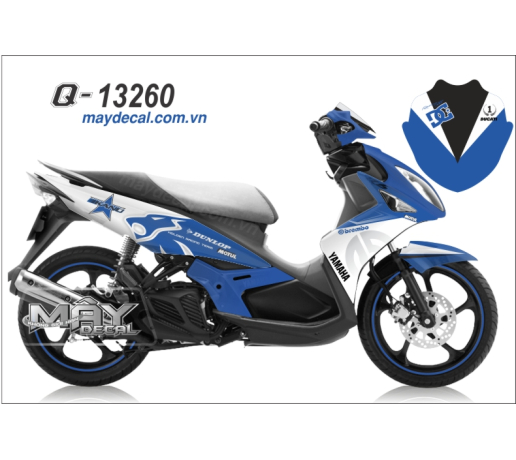 Q 13260 NO 4 dunlop xanh gp trang blue white logo tem dau DG su tu lion