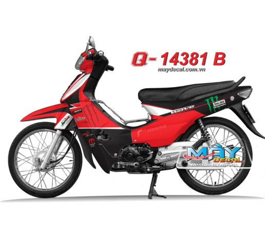Q 14381 B - WAVE doi dau do den black red monster logo dau vet mong tay quy cao