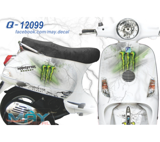 Q 12099 Vespa trang white monster quy devil sam set tia chop dau cao vet mong tay