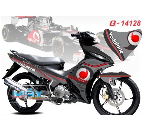 Q 14128 EX 2011 vodafone pirelli do red xam gray logo hinh tron