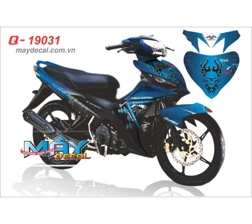 Q 19031 Exciter xanh gp blue den black street dau lau skull eagle hunting dai bang o chim san moi