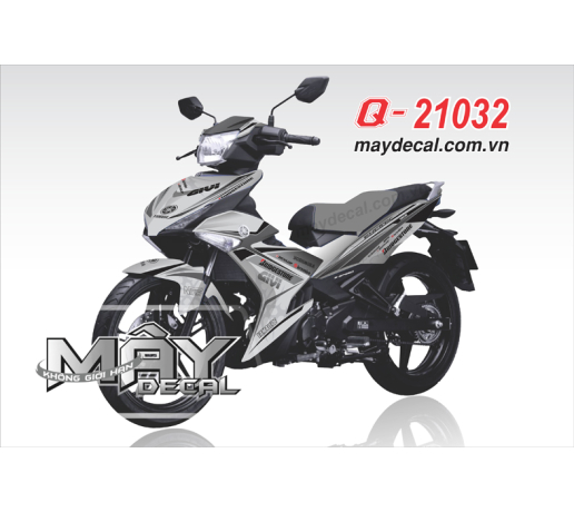 Q 21032 EX 150 logo tem dau duong net line axm trang white gray