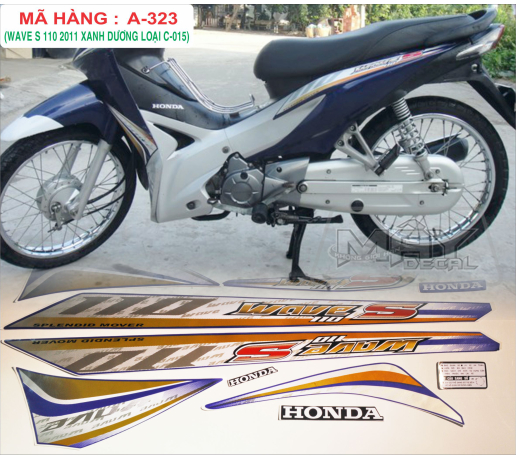 A-323 WAVE S 110 2011 XANH DUONG LOAI C-015