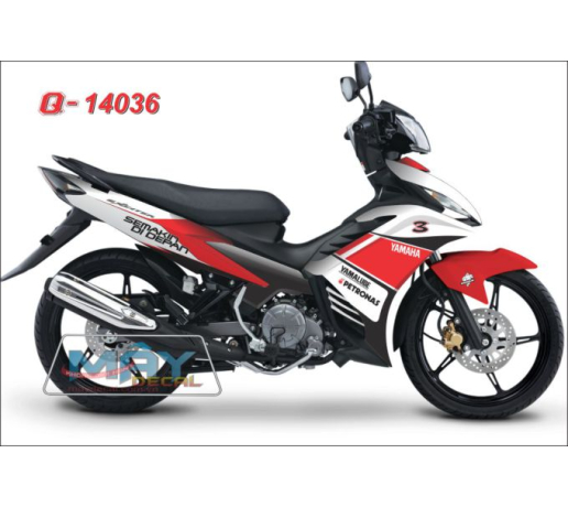 Q 14036 exciter, do trang, red white, semakin di depan, yamaha, tem, decal