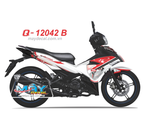 Q 12042 B - Ex 150 ex, ducati, trang , do, sao, star, tem trang tri decal dan xe