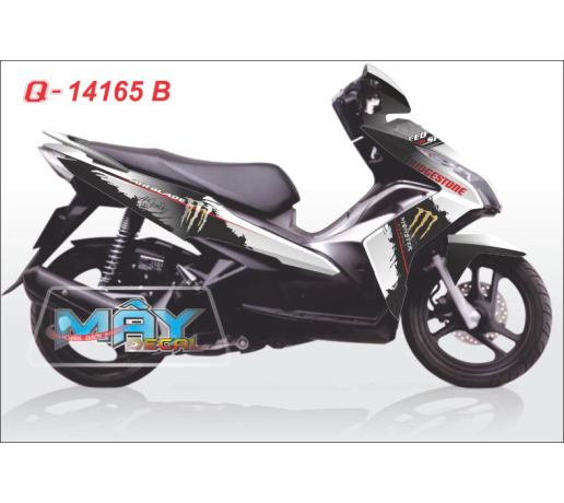 Q 14165 B - Air blade trang white monster quy devil dau cao vet son logo xam gray grey den black