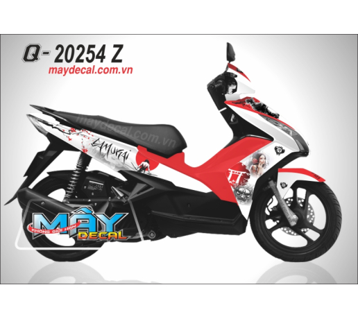 Q 20254 Z AB 2013 SAMURAI co gai girl geisha trang do den black white red hoa dao