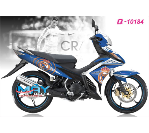 Q 10184 ex real marid trang xanh gp blue trang white logo the thao sport bong da banh