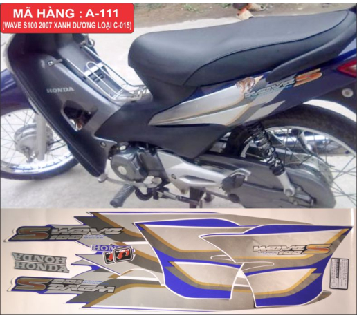 A-111 WAVE S 100 2007 XANH DUONG LOAI C-015