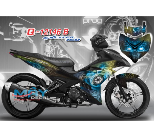Q 12146 B Exciter 150 Alien Alien colorful nguoi ngoai hanh tinh logo yamaha