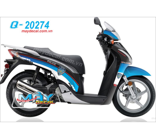 Q 20274 SH 2009 police trang xanh duong blue white canh sat logo