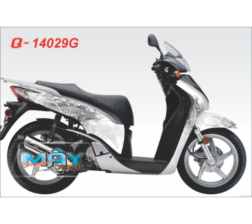 Q 14029G - SH 2009 ca chep hoa rong dragon long xam TRANG DEN black white