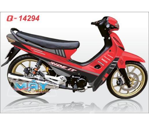 Q 14294 - WAVE DOI DAU den do red black ride it chu dua tem dau logo