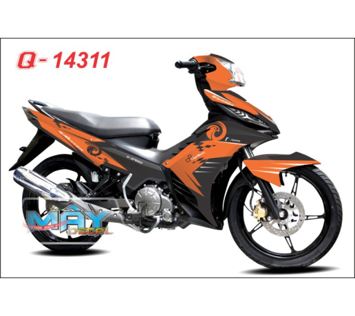 Q 14311 EX 2011 logo chim o cam orange den black caro motogp