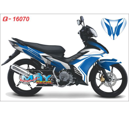 Q 16070 Exciter xanh gp trang blue white duong net line air brush