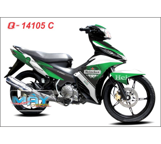 Q 14105 C exciter  heineken bia beer xanh la green trang white logo