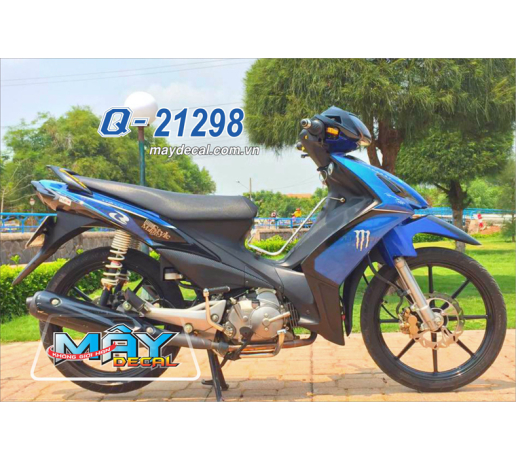 Q 21298 AXELO den black trang white xanh gp blue monster style magie racing boy 