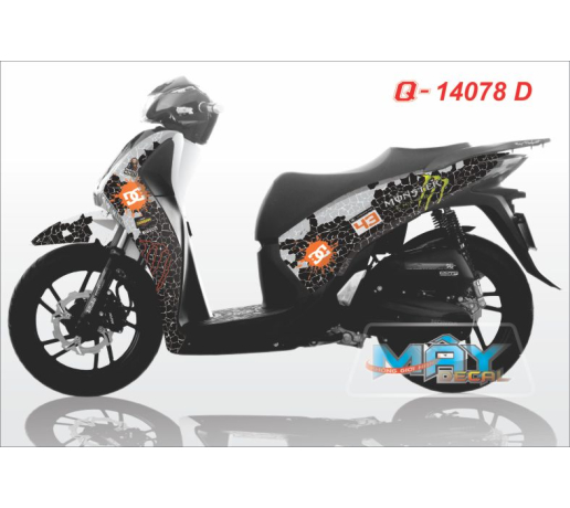 Q 14078 D - SH VN monster den DG black net vut black quy dau cao xam gray